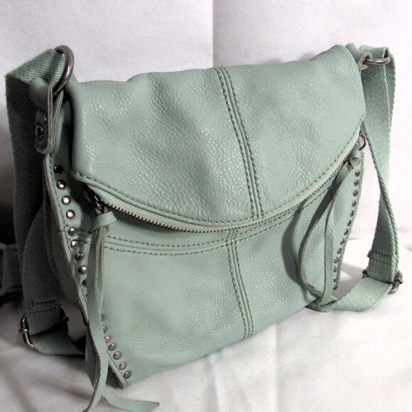 THE SAK, LEATHER SHOULDER BAG, AQUA BLUE, SHOULDER/CROSS-BODY STUDDED - Picture 6 of 9